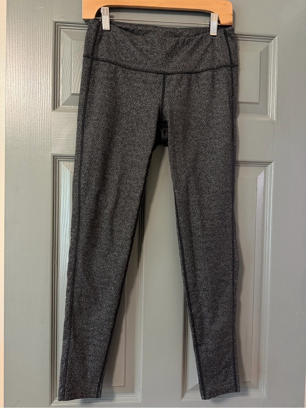 Chaturanga Leggings Gray Herringbone Nylon Blend size Medium